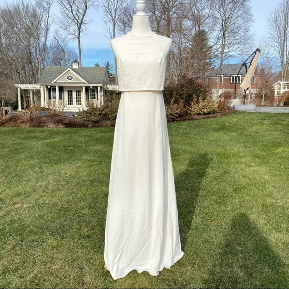 NWT Anthropologie BHLDN Jill Stuart Iva Crepe Maxi Dress Wedding Bridal 14 - Picture 9 of 14
